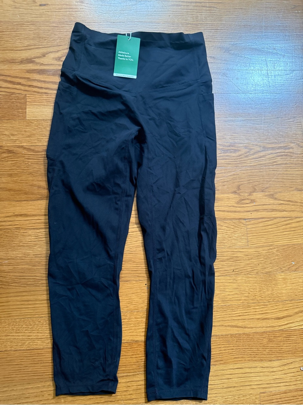 Womans Hallara -Black High-Waist Active Leggings - Small 7/8